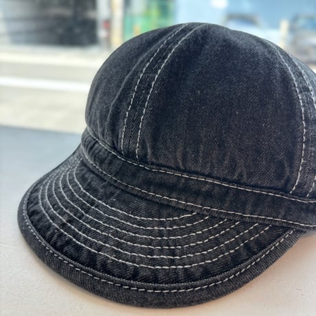 2604HW065(S) / Stitch Denim Work Cap (Black)