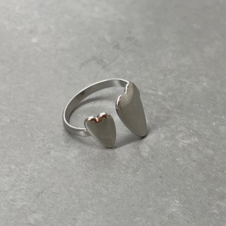 2610RG0847 /  Double Heart Open ring （Silver）