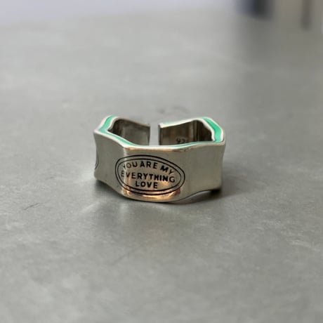 2610RG0848 /  Green Accent Massage ring （Silver）