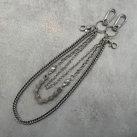 【Select】IM26AC_WC012 / Skull & Bike Chain Wallet Chain（Silver）