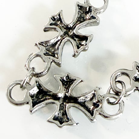 IM26AC_BRL031 / Vintage Floral Cross Bracelet（Antique Silver）