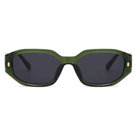 【 Select 】Retro Rivet Sunglasses (Green/Grey)