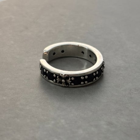 【Select】IM26AC_RG061 /Black Stone Pattern Ring（Silver）