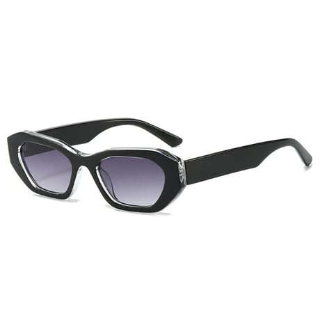 【 Select 】Vintage Irregular Cat Eye Sunglasses (Black/Grey Gradient)