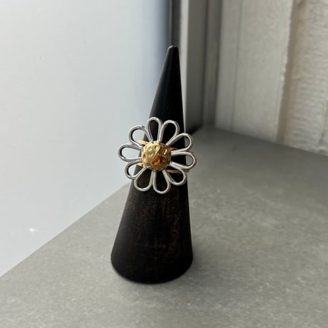2608RG0821  / Big flower metal ring（Silver/Gold）