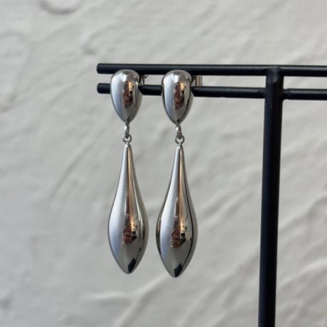 2609PR0858 / Double Teardrop Metal Pierce（Silver）