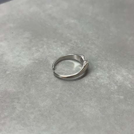 2609RG0835 / Black inset heart ring （Silver）