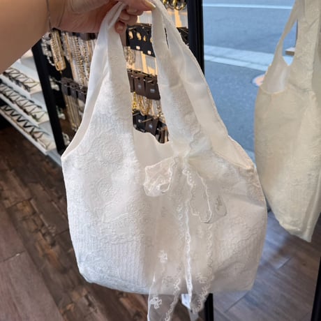 2607BG054(S)/ Lace Tote Bag（White）