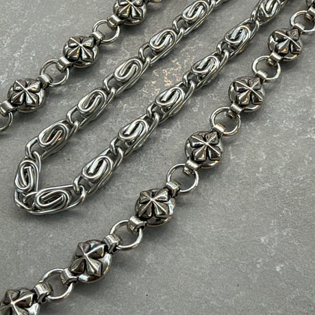 【Select】IM26AC_WC007/ Double Cross Ball Wallet Chain（Silver）