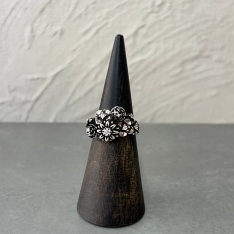 2610RG0853 /  Vintage Floral Cluster Ring （Silver）