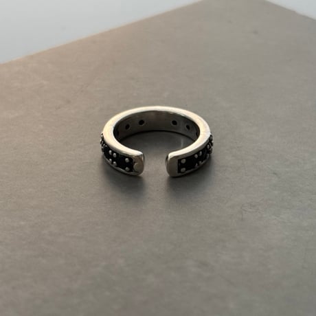 【Select】IM26AC_RG061 /Black Stone Pattern Ring（Silver）