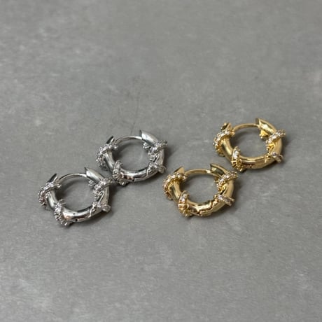 2610PR0864 / Crystal Wrapped Hoop Pierce（Gold）