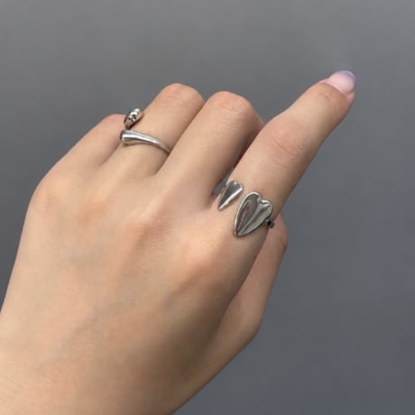 2610RG0847 /  Double Heart Open ring （Silver）