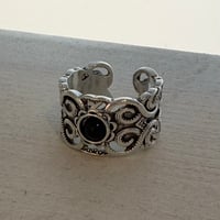 2608RG0825 / Vintage Black Stone ring（Silver）