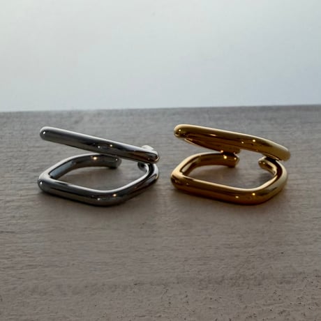 2610RG0844 / Square Double Line ring （Gold）