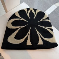 2511HW0115(S) /  Flower Knit beanie Cap（Black/Lt.Beige）