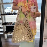 2608BG056(S)/ Flower Knit Bag（Greige）