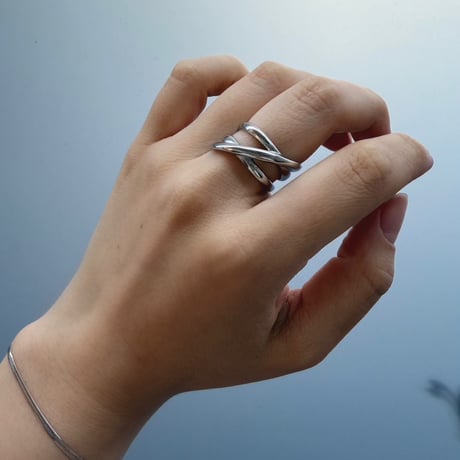 2607RG0816 / Twist Triple Line ring（Silver）