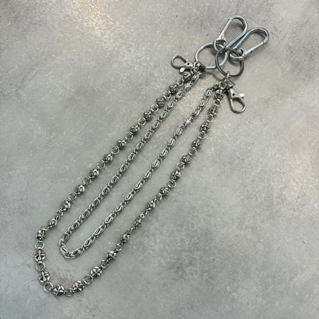 【Select】IM26AC_WC007/ Double Cross Ball Wallet Chain（Silver）