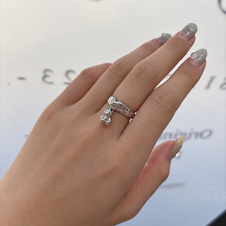 2609RG0843 /  Heart & bear charm  ring （Silver）