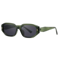 【 Select 】Retro Rivet Sunglasses (Green/Grey)