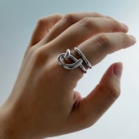IM26AC_RG063 / Irregular twist double line ring #02（Silver）