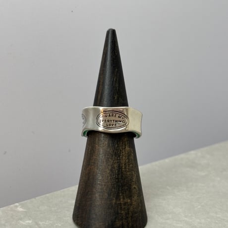 2610RG0848 /  Green Accent Massage ring （Silver）