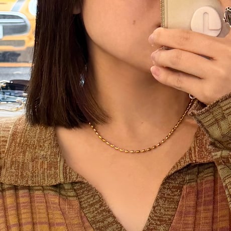 2605NC0394 / Oval ball chain Necklace（Gold）