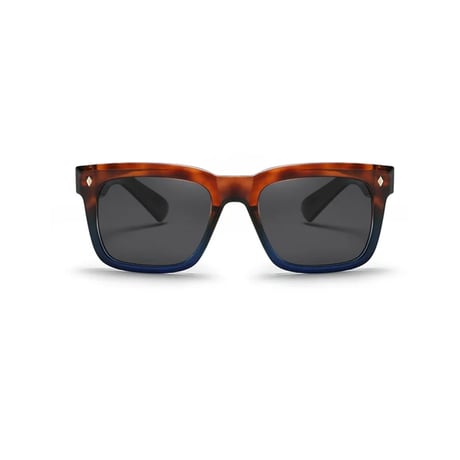 【 Select 】Retro Square Polarized Sunglasses (Demi Navy/Grey)