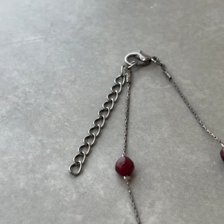2607NC0402 / Bordeaux cut beads Necklace（Silver/Bordeaux）