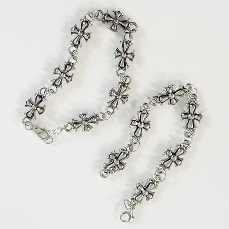IM26AC_BRL031 / Vintage Floral Cross Bracelet（Antique Silver）