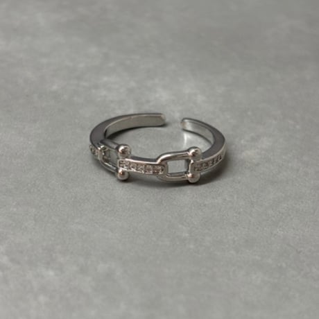 IM26AC_RG070/ Stone Link Ring（Silver）