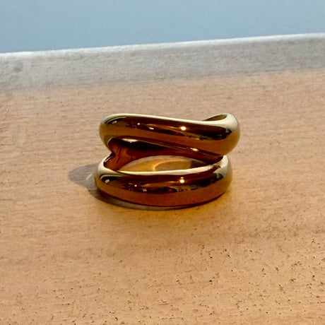 2607RG0815 / Wave Double Line ring（Gold）