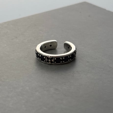 【Select】IM26AC_RG061 /Black Stone Pattern Ring（Silver）