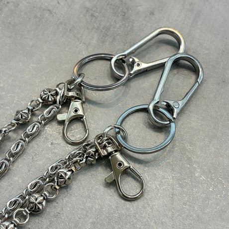 【Select】IM26AC_WC007/ Double Cross Ball Wallet Chain（Silver）
