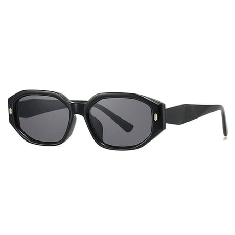 【 Select 】Retro Rivet Sunglasses (Black/Grey）