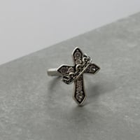 2608RG0832 / Cross & chain design ring （Silver）