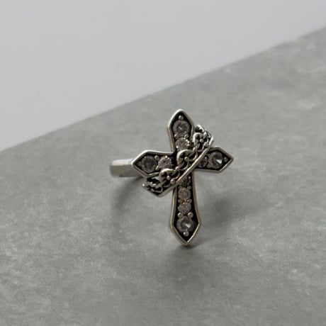 2608RG0832 / Cross & chain design ring （Silver）