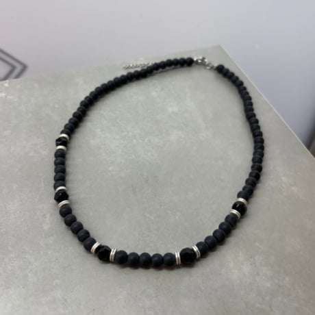 2609NC0406 / Beads statement Necklace（Black）