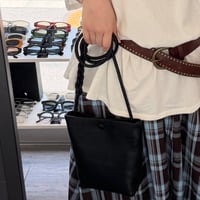 2608BG052(S) / Mini sholder fake leather bag (Black)