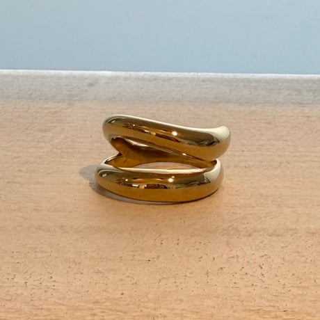 2607RG0815 / Wave Double Line ring（Gold）