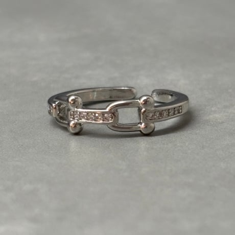 IM26AC_RG070/ Stone Link Ring（Silver）