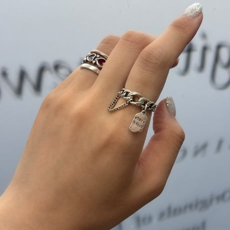 2604RG0763 / Text charm ring（Silver）
