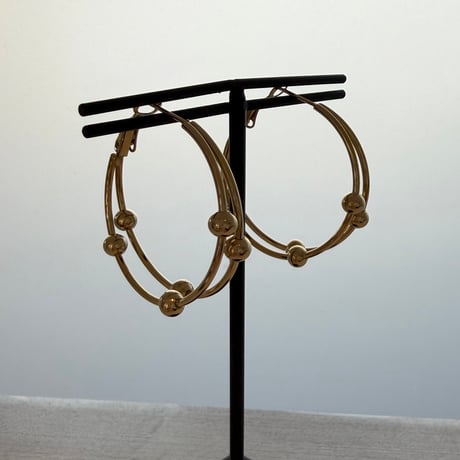 2610PR0861 / Layered Ball Hoop Pierce（Gold）