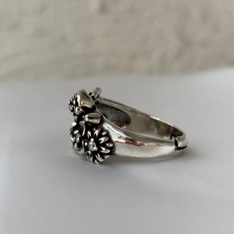 2610RG0853 /  Vintage Floral Cluster Ring （Silver）