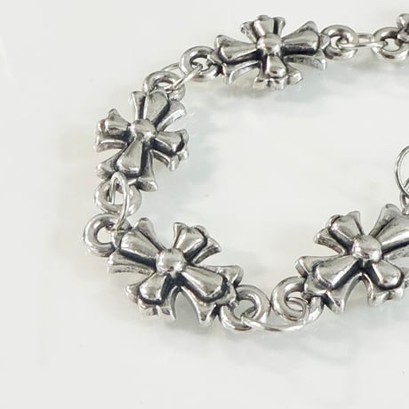 IM26AC_BRL030 / Vintage Floral Cross Bracelet（Silver）
