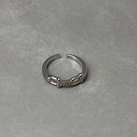 IM26AC_RG070/ Stone Link Ring（Silver）