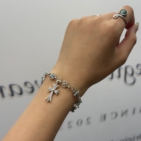 2609BR0150 / Cross charm link bracelet（Silver）