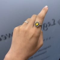 2604RG0756 / Flower motif stone ring（Silver）