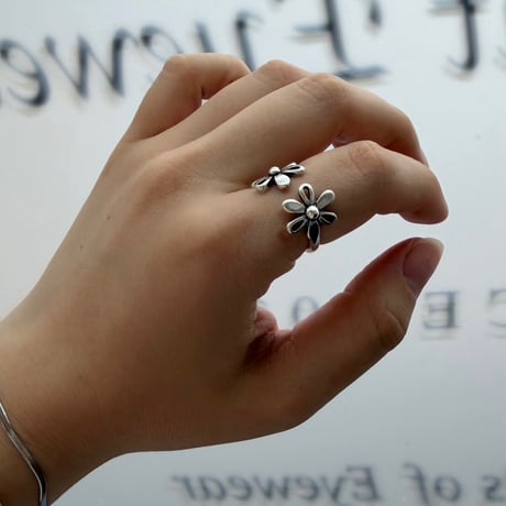 IM26AC_RG065 / Double flower motif ring（Silver）